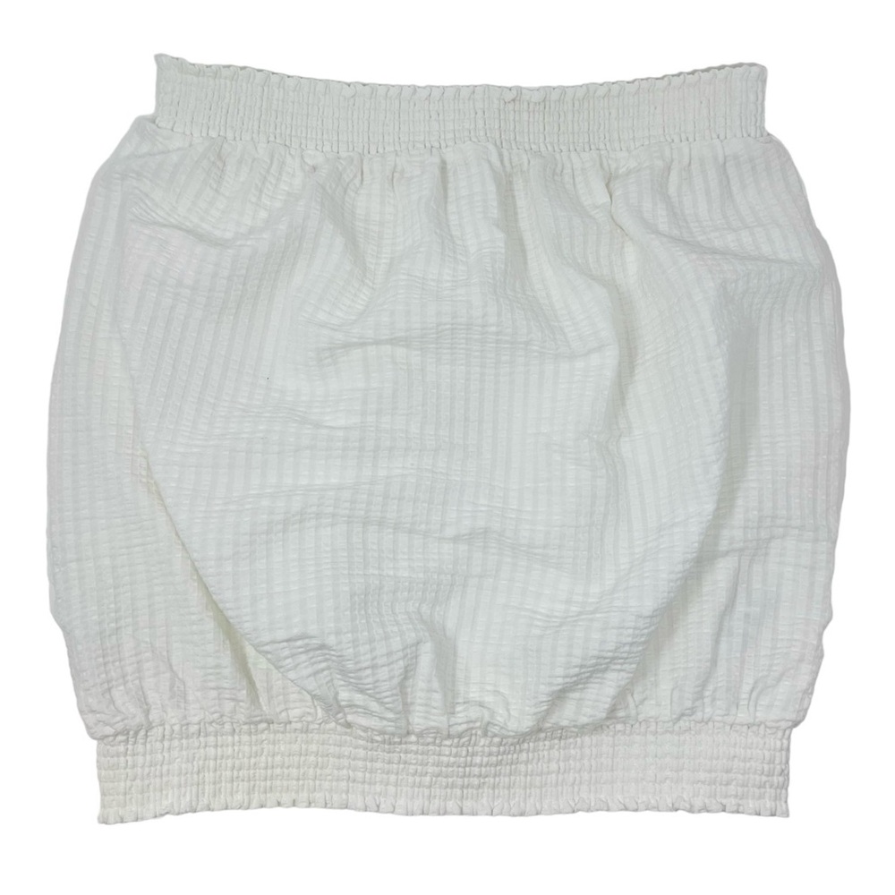 Anthropologie Colusa Smocked Strapless White Top Size Large Lined Flowy Tube Top - Picture 5 of 8